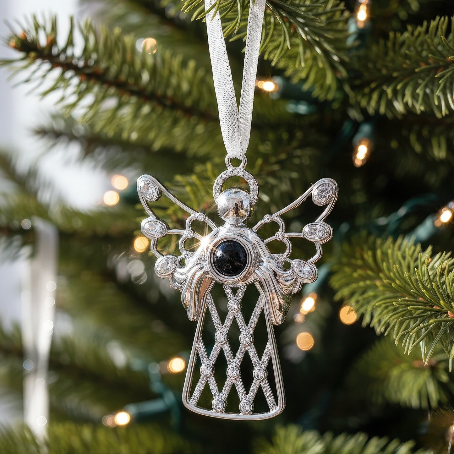 Personalized Angel Embrace Photo Ornament