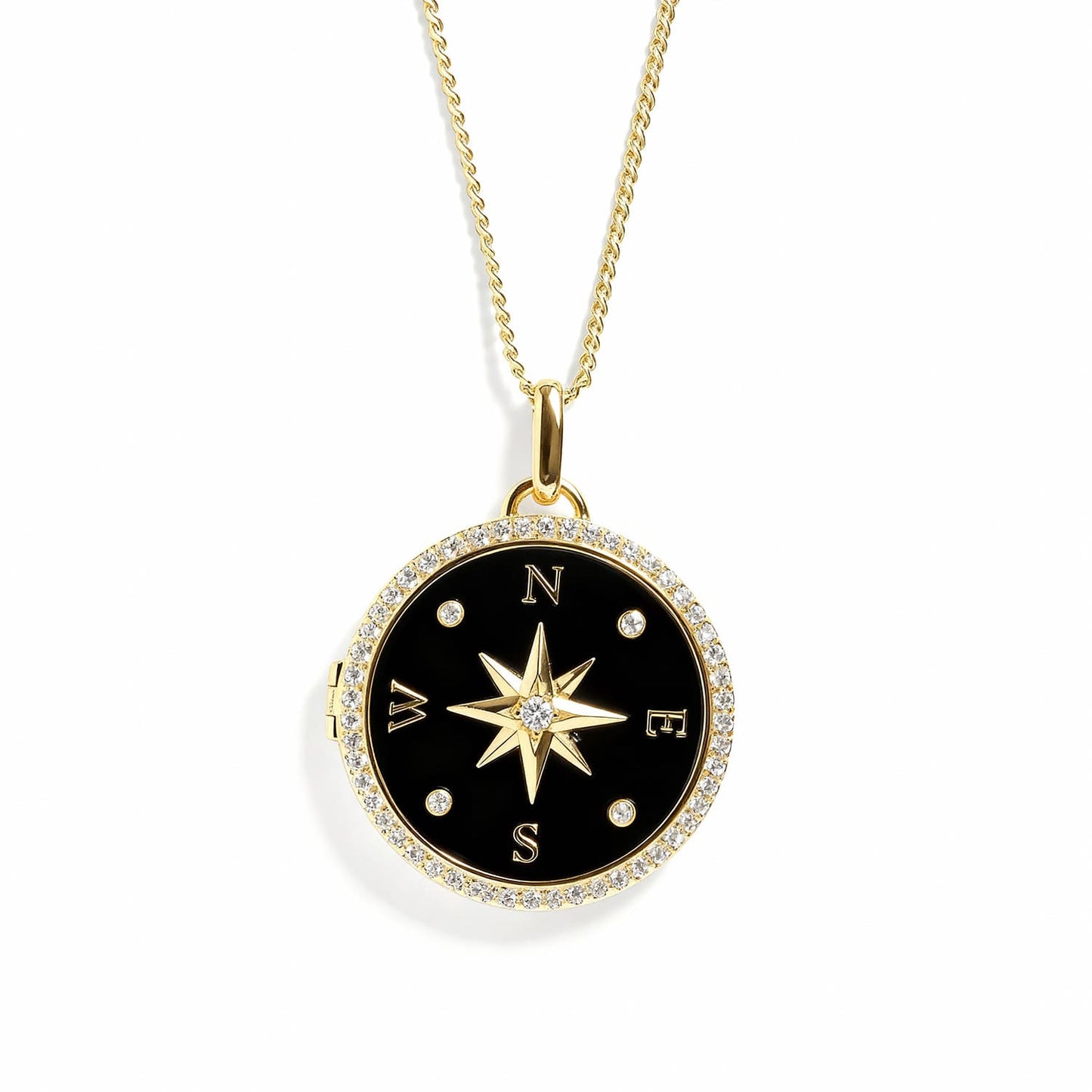 Personalized Compass Locket Necklace