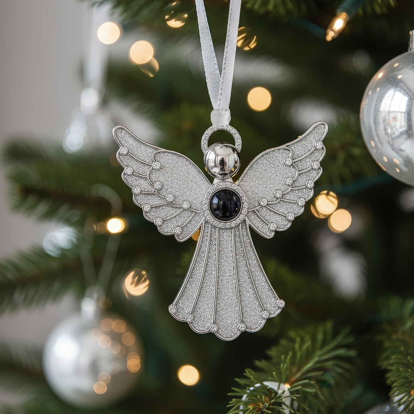 Personalized Glimmering Angel Photo Ornament