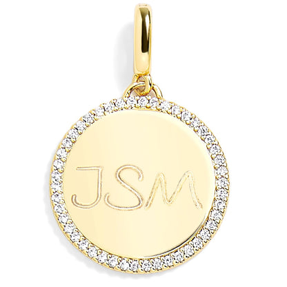 Pavé Engravable Circle Charm