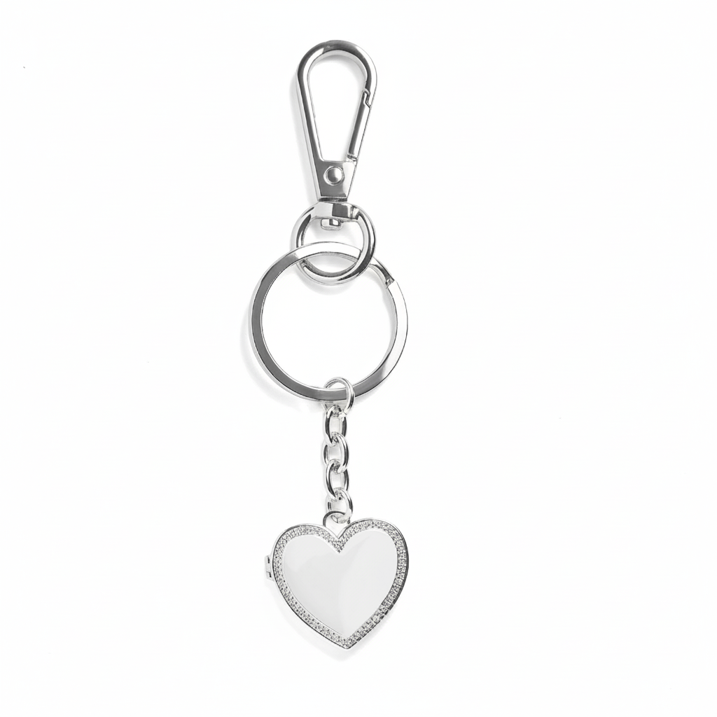 Personalized Heart Locket Keychain