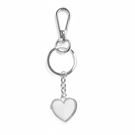 Personalized Heart Locket Keychain
