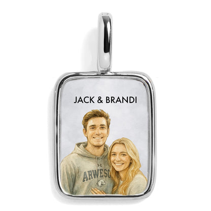 Personalized Watercolor Portrait Charm