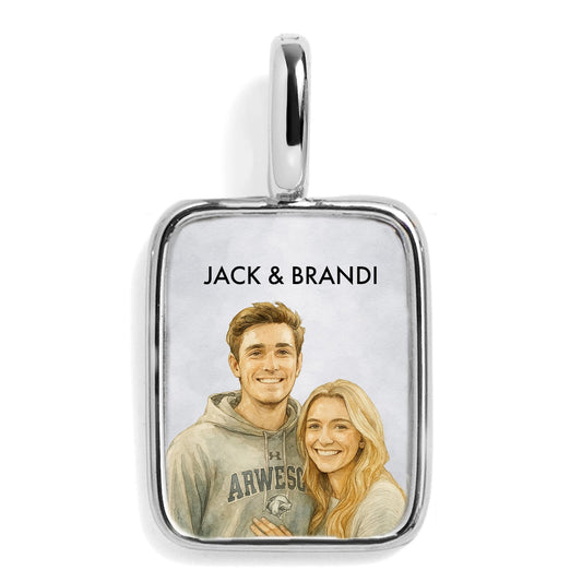 Personalized Watercolor Portrait Charm