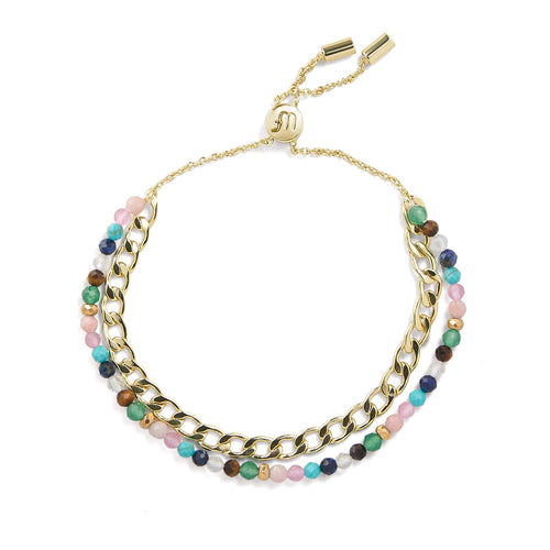 Crystal Double Strand Charm Bracelet