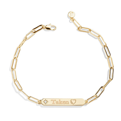 Engravable Bar Paperclip Bracelet