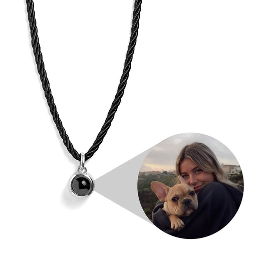 Personalized Rope Circle Photo Necklace