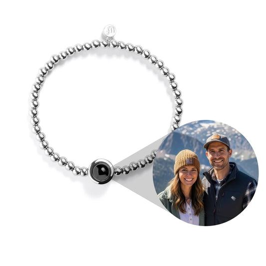Personalized Circle Photo Stretch Bracelet