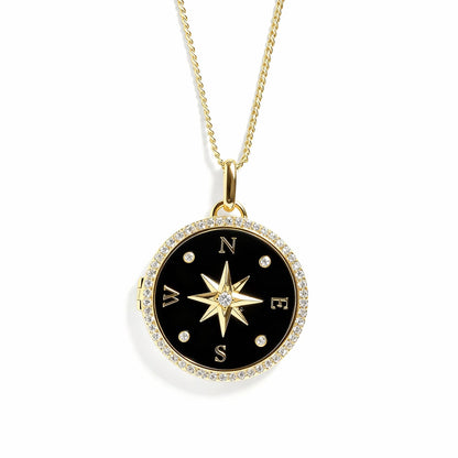 Personalized Compass Locket Necklace