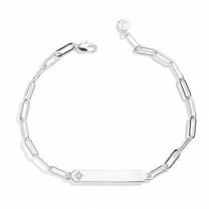 Engravable Bar Paperclip Bracelet