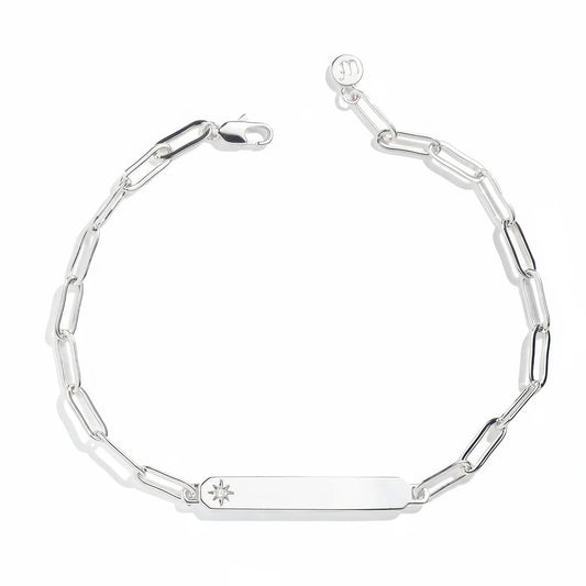 Engravable Bar Paperclip Bracelet