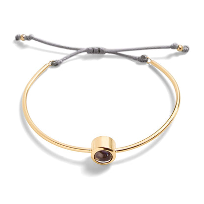 Personalized Circle Photo Cuff Bracelet