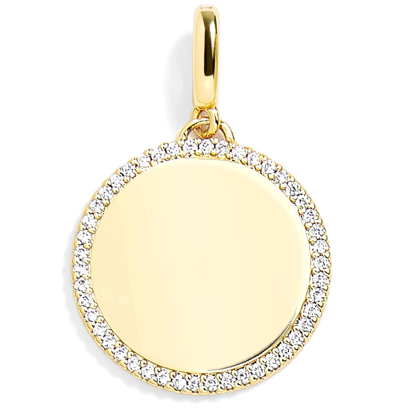 Pavé Engravable Circle Charm