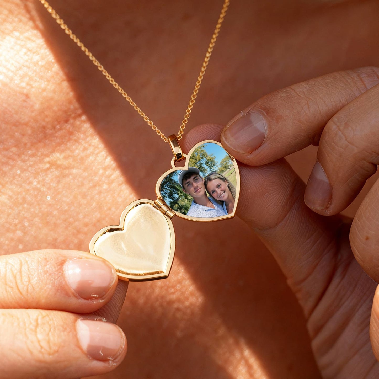 Personalized Mother of Pearl Locket Necklace