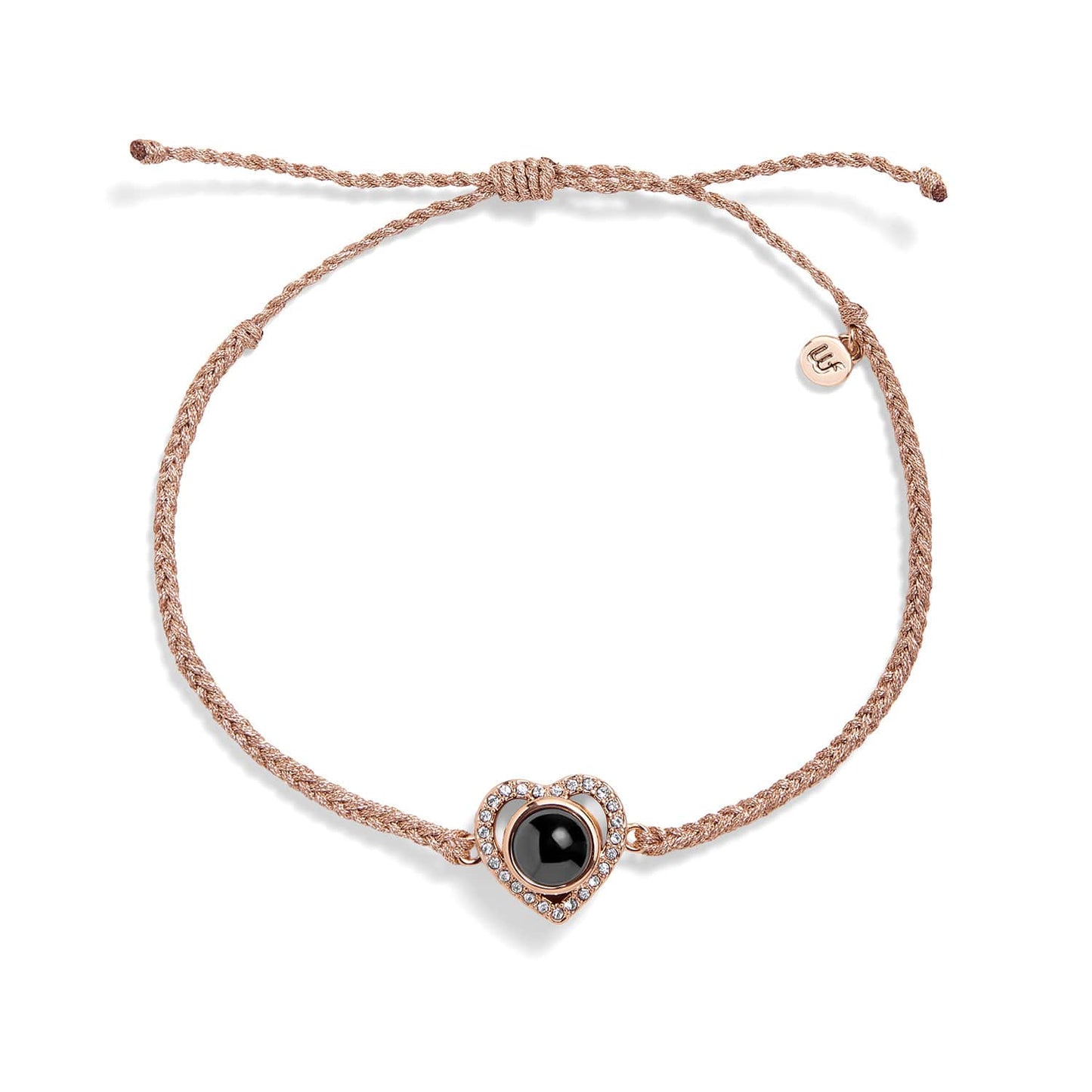 Personalized Pavé Heart Photo Bracelet