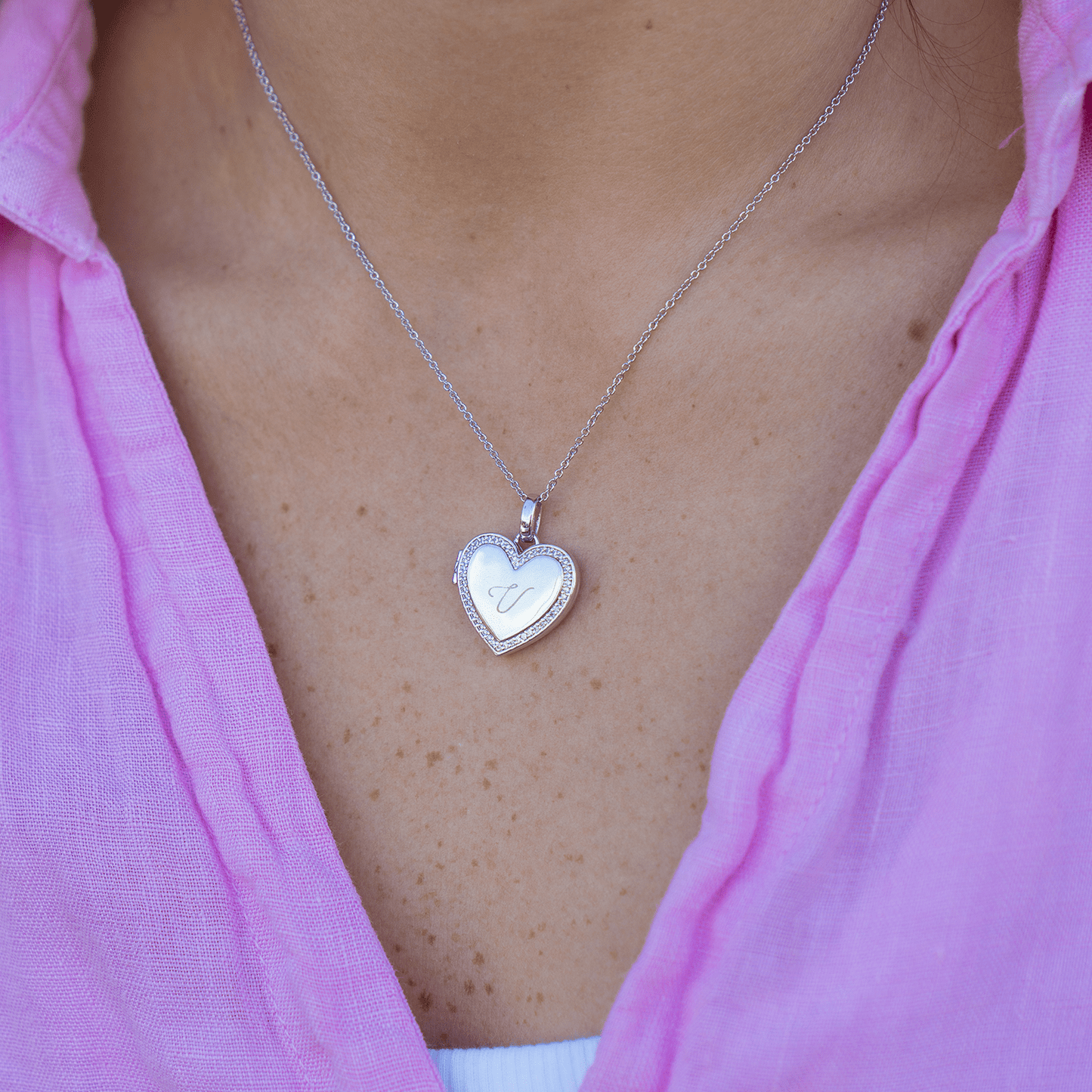 Personalized Heart Locket Necklace