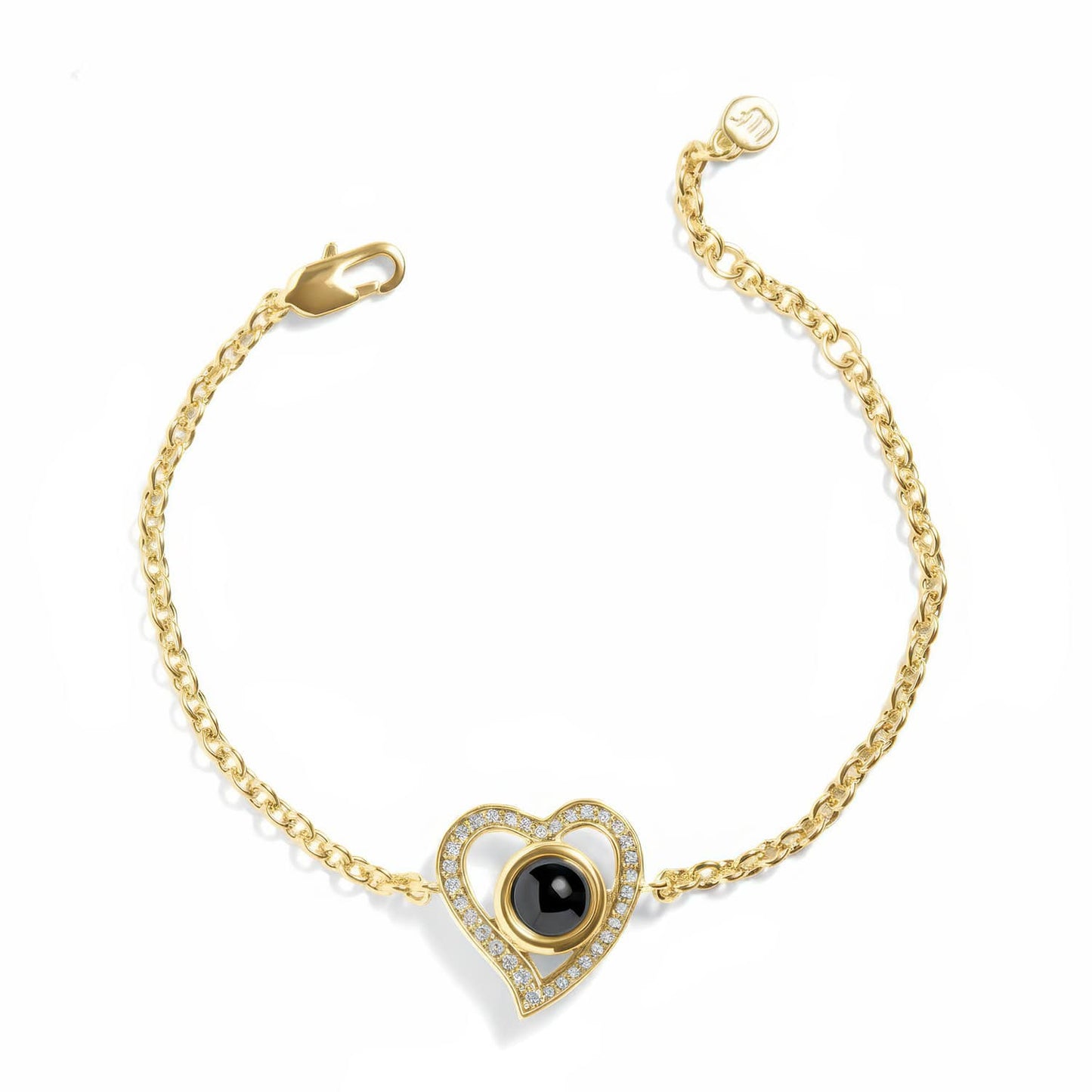 Personalized Vintage Heart Photo Bracelet