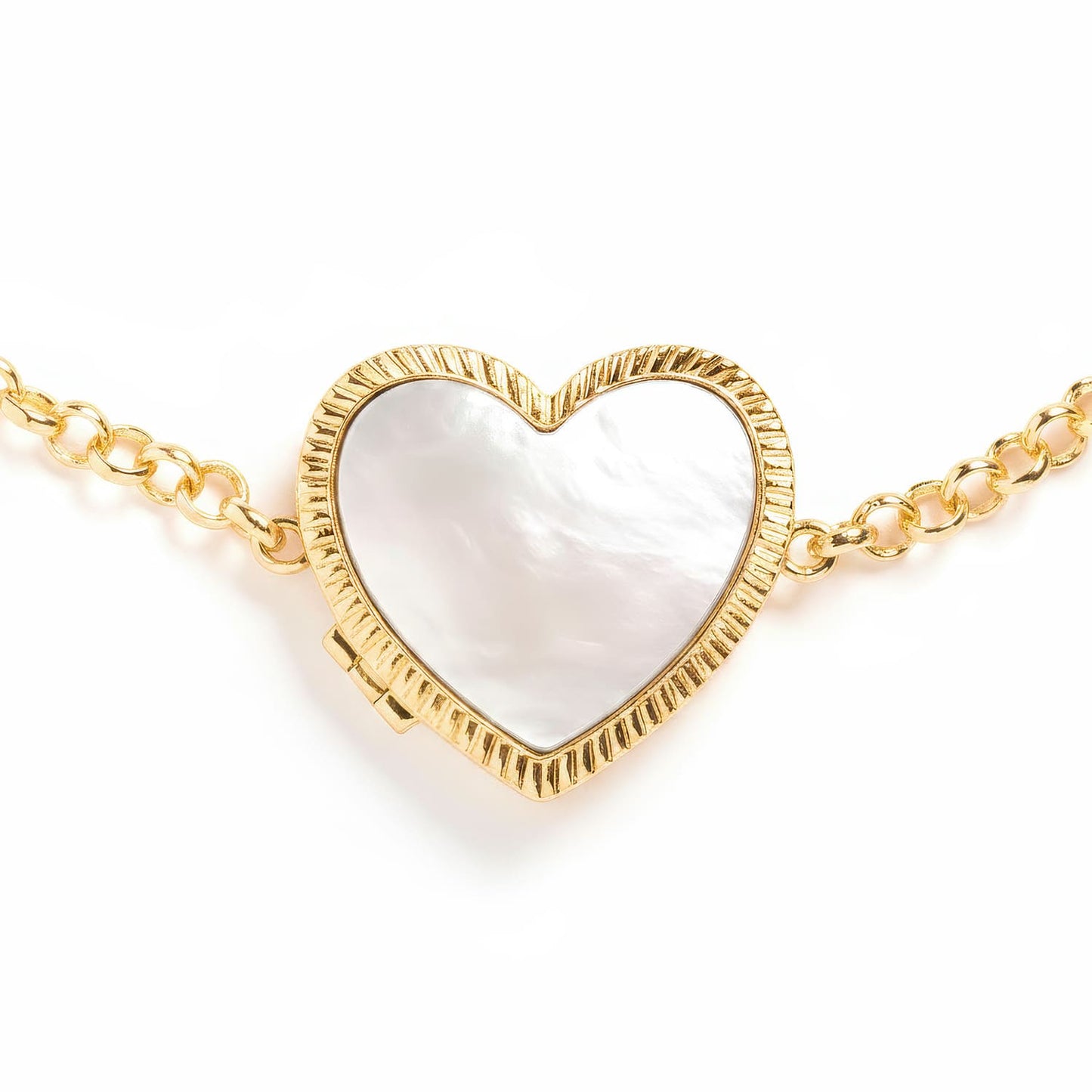 Personalized Mother of Pearl Locket Bracelet