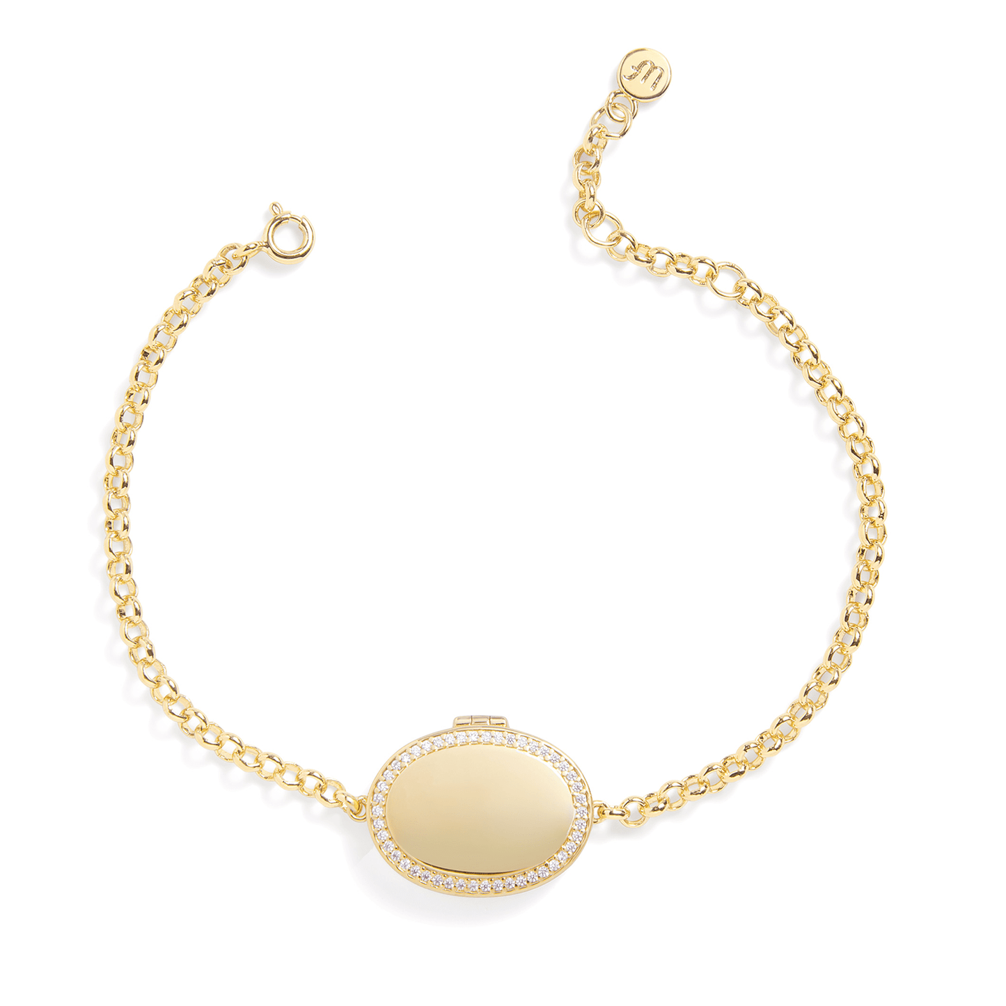 Personalized Oval Locket Bracelet