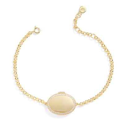 Personalized Oval Locket Bracelet