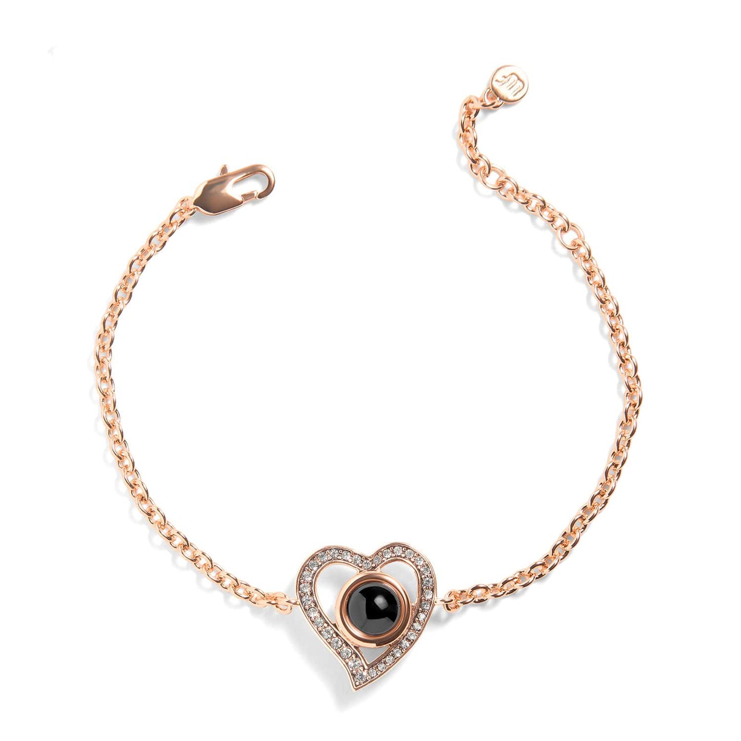 Personalized Vintage Heart Photo Bracelet