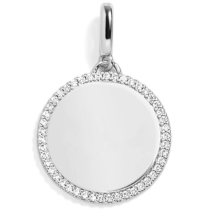 Pavé Engravable Circle Charm