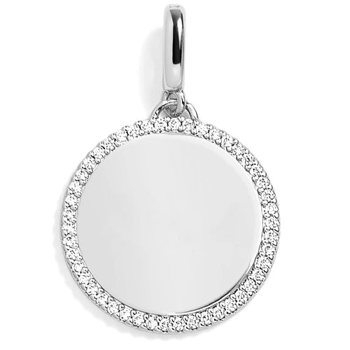 Pavé Engravable Circle Charm