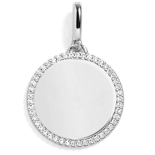 Pavé Engravable Circle Charm